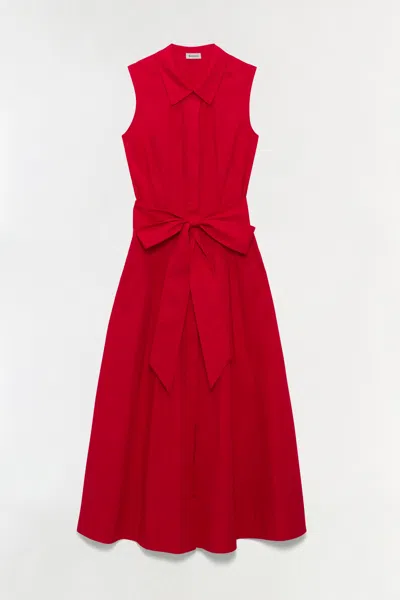 Simkhai Women's Genny Sleeveless Cotton Dress In Scarlet In Red