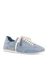Simkhai Georgie Elasticized Denim Leather Sneaker In Blue