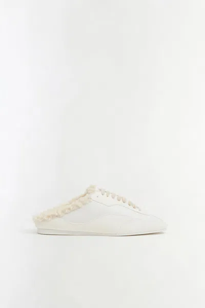 Simkhai Women's Georgie Shearling Slip-on Sneaker In Alabaster Ecru In White