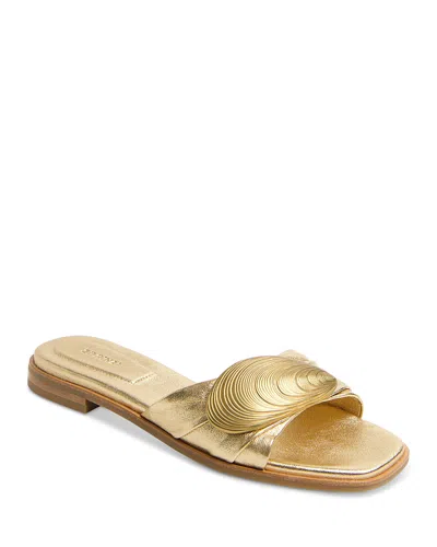 Simkhai Women's Gigi Metallic Gold Slides