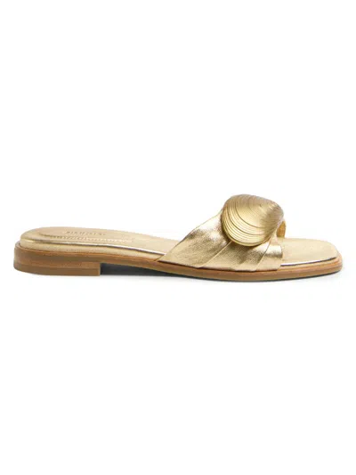 Simkhai Women's Gigi Oyster Shell Hardware-detail Leather Sandals In Multi