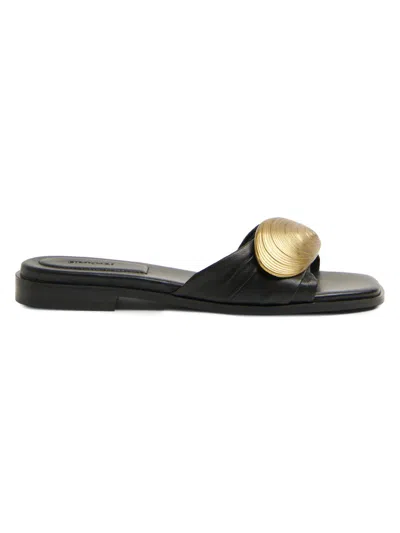 Simkhai Women's Gigi Oyster Shell Hardware-detail Leather Sandals In Multi