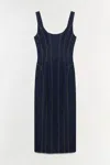 Simkhai Women's Hallie Denim Pants Midi Dress In Twilight In Purple