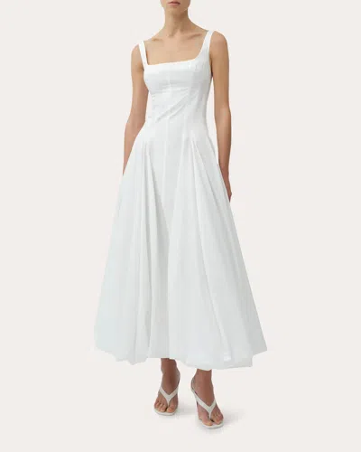 Simkhai Women's Hally Cotton Poplin Gathered Bubble Midi Dress In White