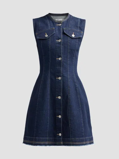 Simkhai Women's Hanley Denim A-line Mini Dress In Blue