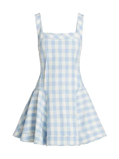 Simkhai Women's Hannalie Gingham Minidress In Blue