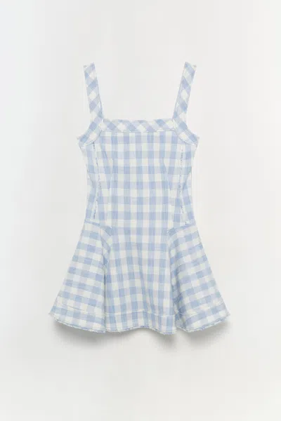 Simkhai Women's Hannalie Mini Dress In Blue Hydrangea Gingham