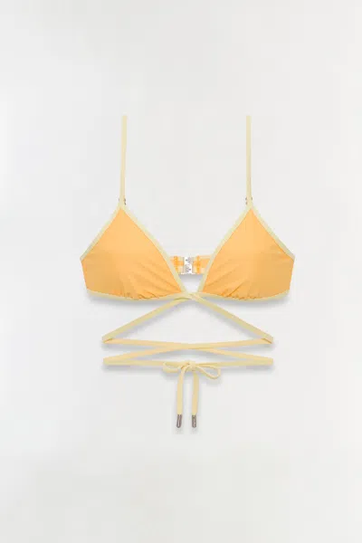 Simkhai Women's Harlen Tie Front Bikini Top In Buttercream Multi In Yellow