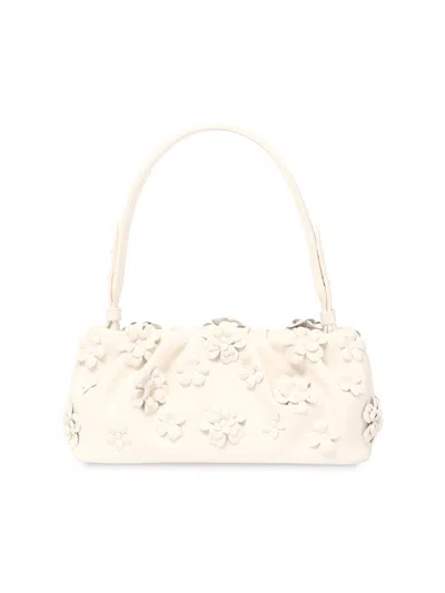 Simkhai Women's Harlow Flower-appliqué Leather Shoulder Bag In Neutral