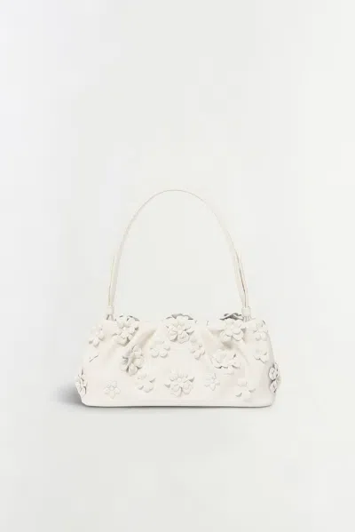 Simkhai Women's Harlow Leather Flower Shoulder Bag In Ivory In White