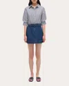 Simkhai Women's Harlowe Cotton Combo Denim Shirt Dress In Blue