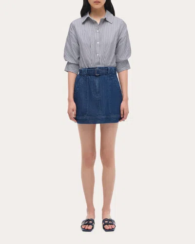 SIMKHAI WOMEN'S HARLOWE COTTON COMBO DENIM SHIRT DRESS