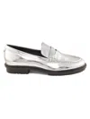 Simkhai Women's Harper Metallic Leather Lug Loafers In Silver