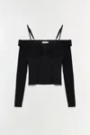 Simkhai Draped Off-shoulder Top In Black