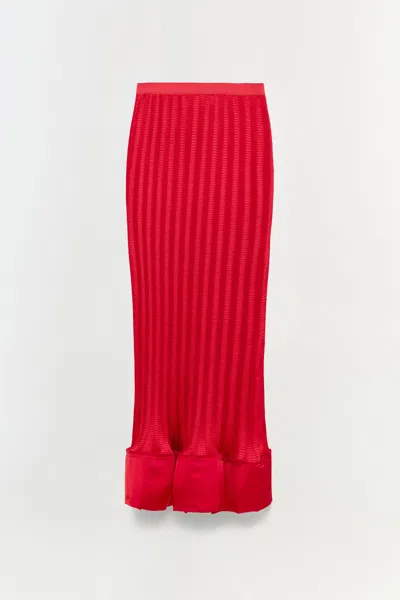 SIMKHAI WOMEN'S HOLLIS SKIRT IN FIERY RED