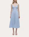 Simkhai Honor Cami Midi Dress In Blue Hydrangea Stripe In Blue