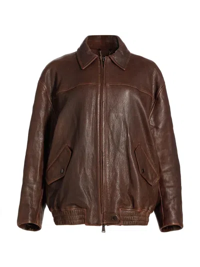 Simkhai Women's Huntington Leather Oversized Jacket