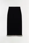 Simkhai Women's Idina Embellished Knit Skirt In Black In Black