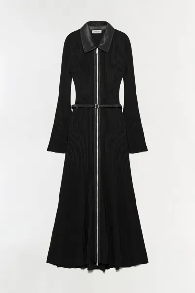 Simkhai Women's Ismelle Collared Knit Midi Dress In Black
