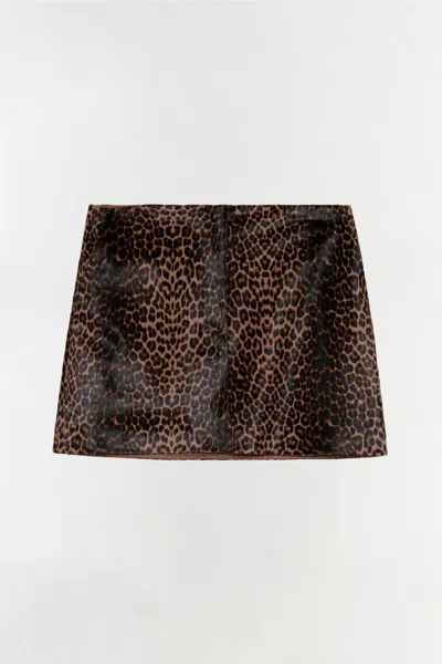 Simkhai Women's Ismera Mini Calf Hair Skirt In Leopard