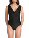 Simkhai Women's Ivanna Cowl-neck One-piece Swimsuit In Black