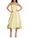Simkhai Izzy Strapless Stretch-knit And Taffeta Midi Dress In Yellow