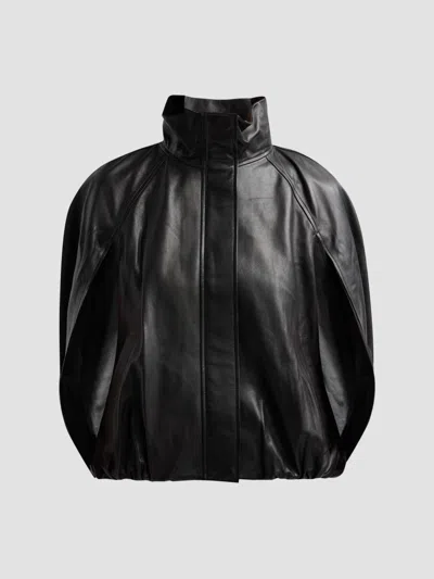 Simkhai Women's Jada Leather Cape Jacket In Black