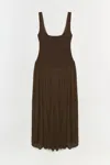 Simkhai Women's Jamie Jersey Midi Dress In Cocoa