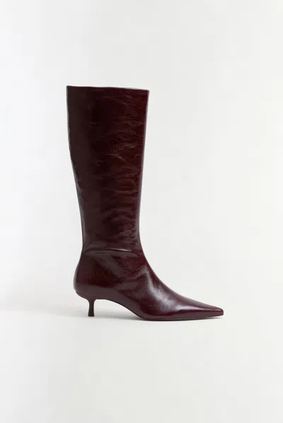 Simkhai Women's Janine Leather Knee High Boot In Fig