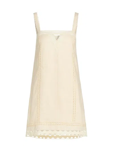 Simkhai Women's Jasmine Linen Lace Minidress In Metallic