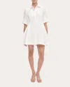 Simkhai Women's Jazzie Pleated Cotton Poplin Mini Shirt Dress In White