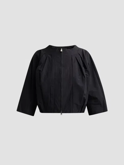 Simkhai Jess Pleated Zip-up Jacket In Black