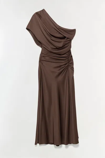 Simkhai Women's Joanna Satin Midi Dress In Cocoa
