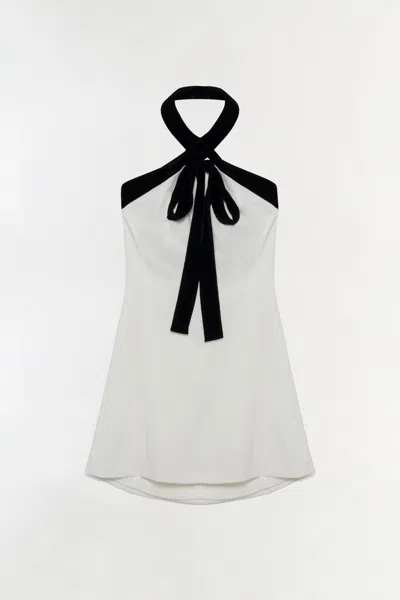 Simkhai Women's Jolie Velvet Tie Mini Dress In Ivory/multi