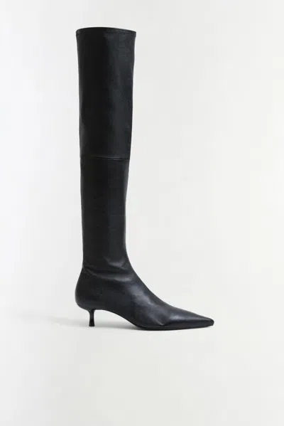 Simkhai Women's Joni Stretch Leather Over The Knee Boot In Black