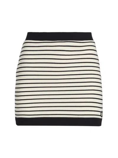 Simkhai Women's Jonie Striped Cotton-blend Miniskirt In White