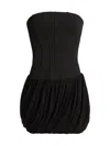 Simkhai Pollie Strapless Stretch Recycled-knit And Linen-blend Mini Dress In Black