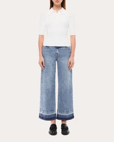 Simkhai Women's Jude Released Wide-leg Ankle Jeans In Blue