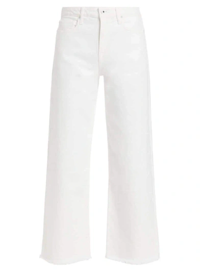 Simkhai Jude High-rise Cropped Wide-leg Denim Pants In Distressed White