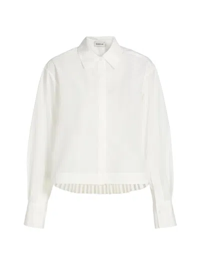 Simkhai Women's Kacey Lace Cotton Shirt In White