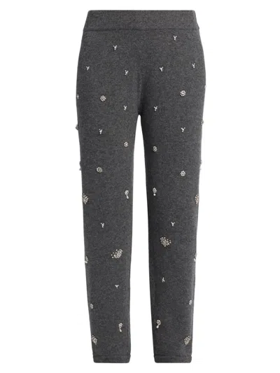 Simkhai Women's Kandace Embellished Wool-cashmere Joggers In Gray