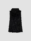 Simkhai Faux-feather Shift Mini Dress In Black