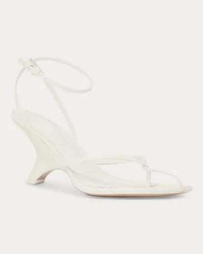 Simkhai Women's Kelsey Leather Strappy Wedge Sandal In White
