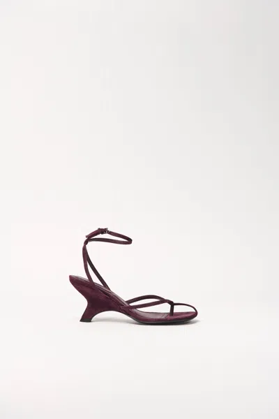 Simkhai Kelsey Suede Ankle-strap Sandals In Purple