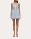 Simkhai Kendall Twisted Button Dress In Blue