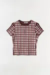 Simkhai Women's Kendra Scalloped Knit Top In Dusty Rose Multi In Burgundy