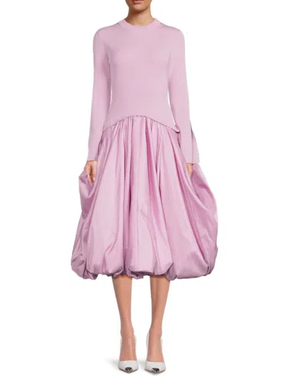 Simkhai Women's Kenlie Balloon-hem Midi-dress In Pink