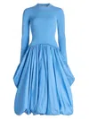 Simkhai Women's Kenlie Mix Media Balloon Cocktail Dress In Blue