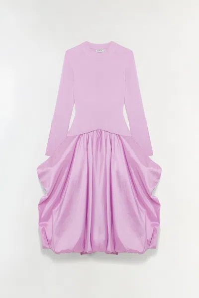 Simkhai Women's Kenlie Taffeta Knit Midi Dress In Orchid