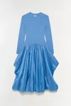 Simkhai Kenlie Taffeta Knit Midi Dress In Horizon In Blue